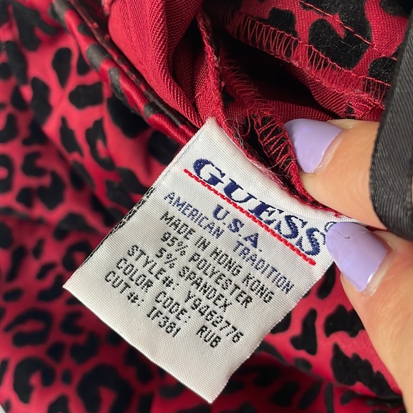 VINTAGE GUESS RED & BLACK COCKTAIL DRESS - Picture 8 of 8